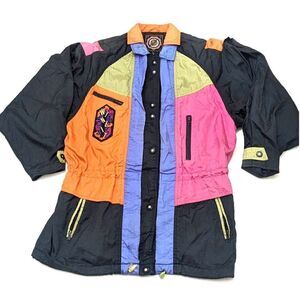 Winlit‎ Vintage 80s 90s Multicolored Mesh Lined Small Windbreaker Jacket Korea